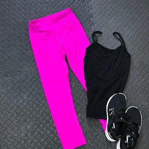 Hot pink textured 7/8 Leggings